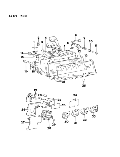 1984 Chrysler Conquest Cluster, Instrument Panel Electronic Diagram