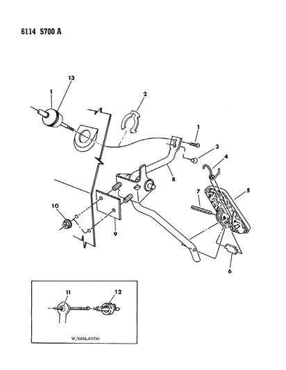 1986 Chrysler Laser Accelerator Pedal Diagram