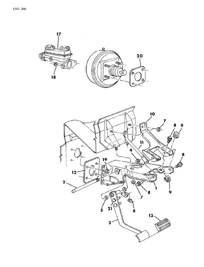 1984 Chrysler Laser Brake Pedal Diagram