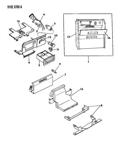 1989 Dodge Caravan Instrument Panel Console Diagram