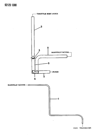 1992 Chrysler Town & Country Emission Hose Harness Diagram 2
