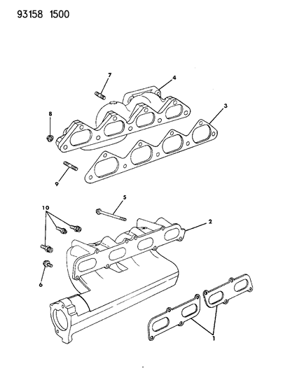 1993 Dodge Daytona Manifolds - Intake & Exhaust Diagram 1