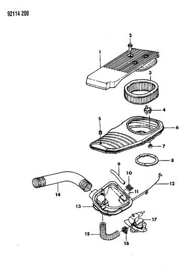 1992 Chrysler New Yorker Air Cleaner Diagram 1