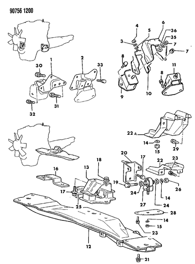 1990 Dodge Ram 50 Engine Mounting Diagram 2