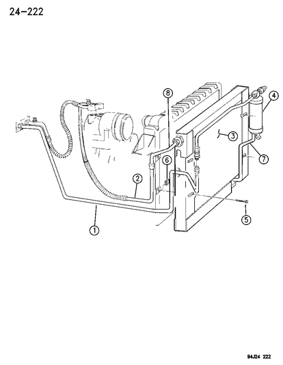 1996 Jeep Cherokee Receiver Drier, Condenser And Lines Diagram 3