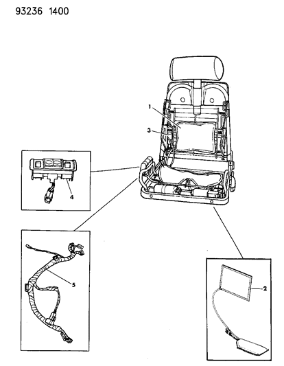 1993 Dodge Daytona Lumbar & Thigh Support - Electric Diagram