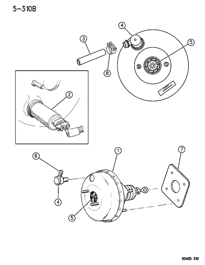 1995 Chrysler New Yorker Booster, Power Brake Diagram