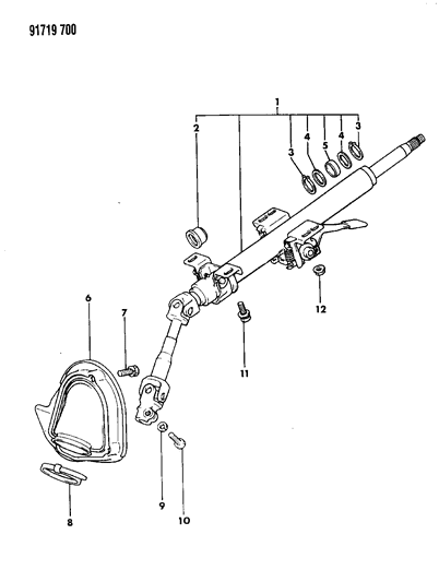 1991 Dodge Colt Column, Steering Diagram