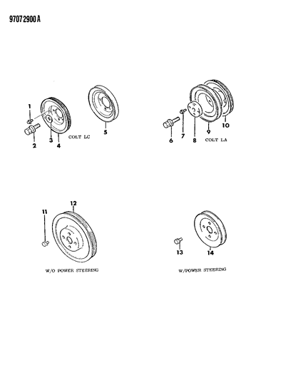 1989 Dodge Colt Drive Pulleys Diagram 2