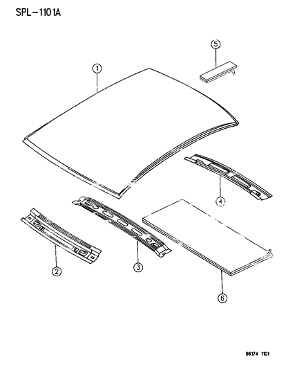 1995 Dodge Neon Roof Panel Diagram