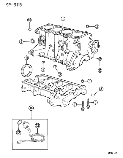 1996 Chrysler Cirrus Block-Long Diagram for R0420767AA