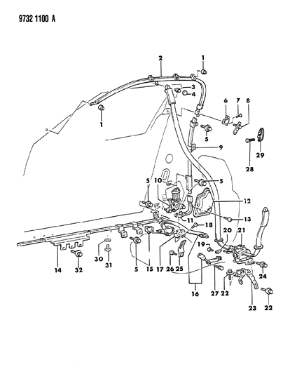 1989 Chrysler Conquest Belts Seat Front Diagram