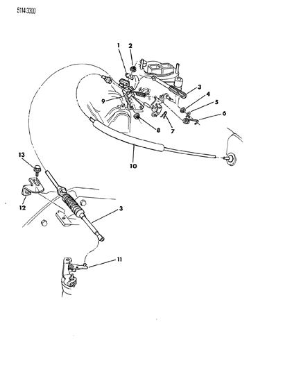1985 Chrysler Laser Throttle Control Diagram 1
