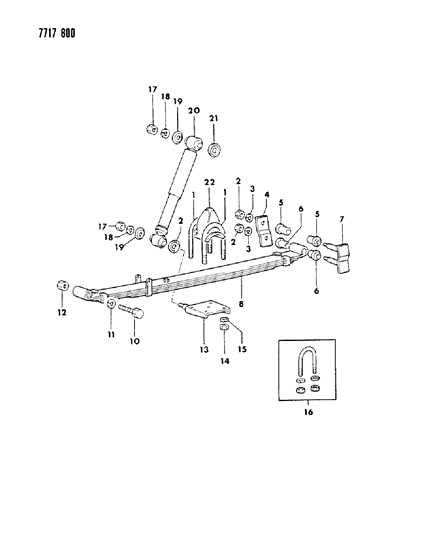 1988 Dodge Ram 50 Suspension - Rear Diagram