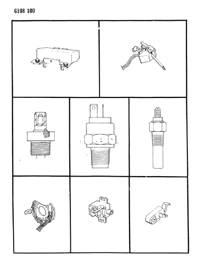 1986 Dodge Lancer Switches - Relays - Solenoids - Sensors Diagram