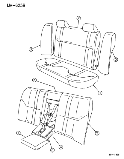 1995 Chrysler Cirrus Back Comp-Comp - Rear Seat Diagram for FM71RJK