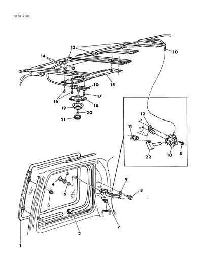 1984 Dodge Caravan Glass - Quarter Window Diagram