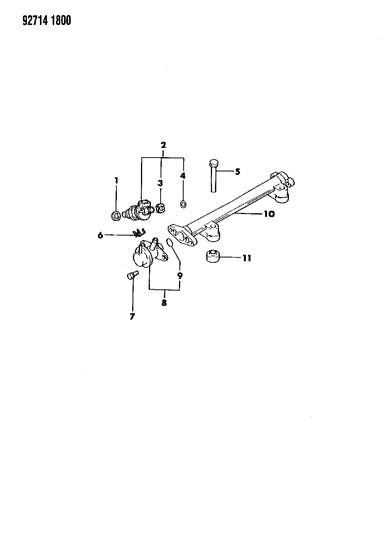 1993 Dodge Ram 50 Fuel Rail & Related Parts Diagram 1