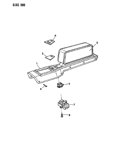 1986 Chrysler LeBaron Console & Arm Rest Diagram 2