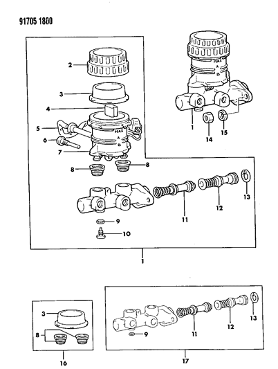 1991 Dodge Colt Master Cylinder Diagram 2