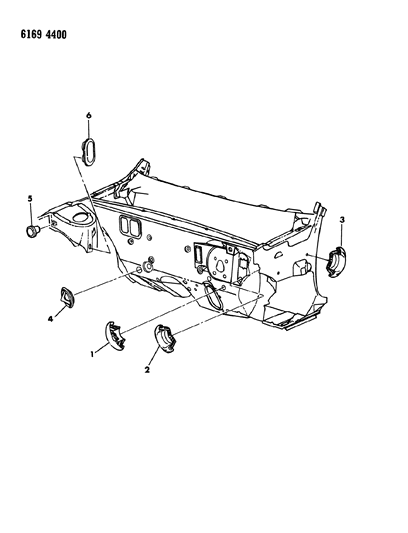 1986 Chrysler LeBaron Base Plugs Cowl And Dash Diagram
