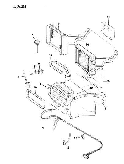 1990 Jeep Comanche Housing & Core, Heater Diagram