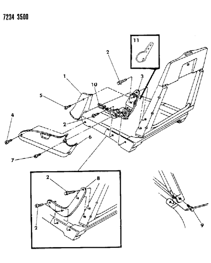 1987 Chrysler Town & Country Reclining Bucket Diagram