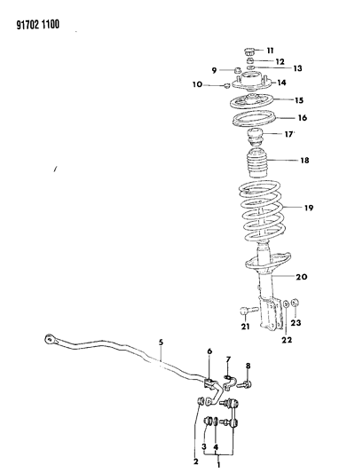 1991 Dodge Colt RETAINER-Suspension STRUT Diagram for MB349346