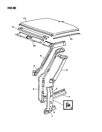 1989 Dodge Omni Body Front Pillar Diagram