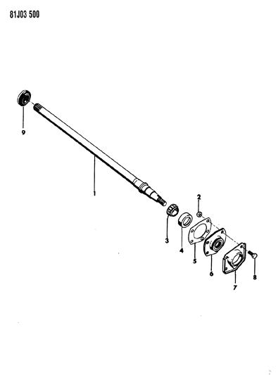 1986 Jeep Wrangler Shafts - Rear Axle Diagram 1