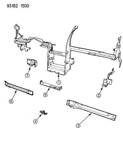 1993 Chrysler LeBaron Instrument Panel Reinforcement Diagram
