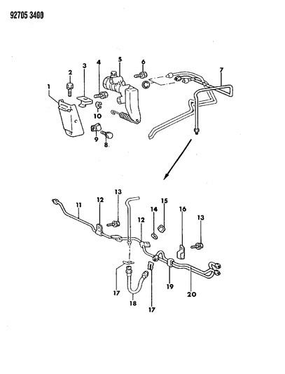 1992 Dodge Ram 50 Brake Lines & Hoses, Rear Diagram 2