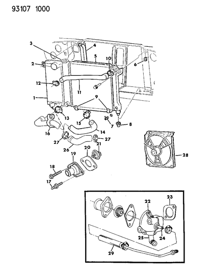 1993 Dodge Daytona Water Box-ASSY. Diagram for 4667501