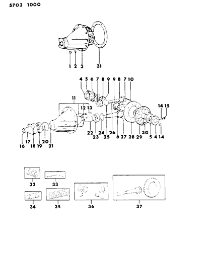 1985 Dodge Ram 50 Differential - Without Limited Slip Diagram