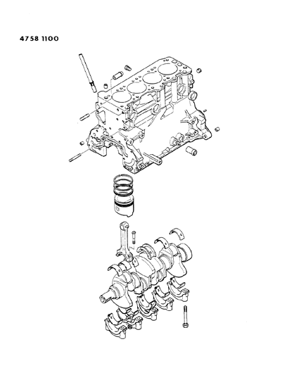 1984 Dodge Conquest Engine Assembly Short Diagram 1