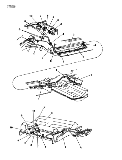1985 Chrysler LeBaron Base Fuel Line Diagram 3