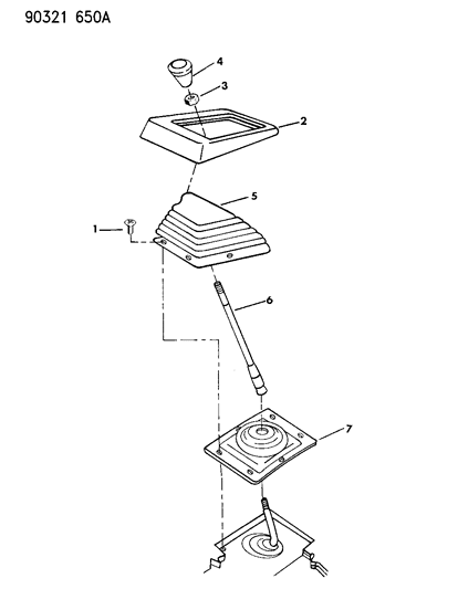 1992 Dodge D350 Controls, Gearshift Diagram 1