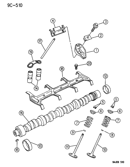 1995 Jeep Grand Cherokee Camshaft & Valves Diagram 2