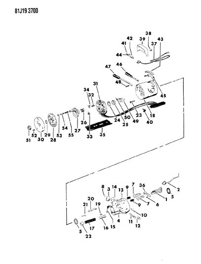 1984 Jeep Grand Wagoneer Housing - Steering Column Upper Diagram 1