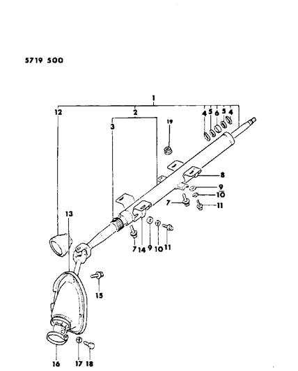 1986 Dodge Colt Column, Steering Diagram