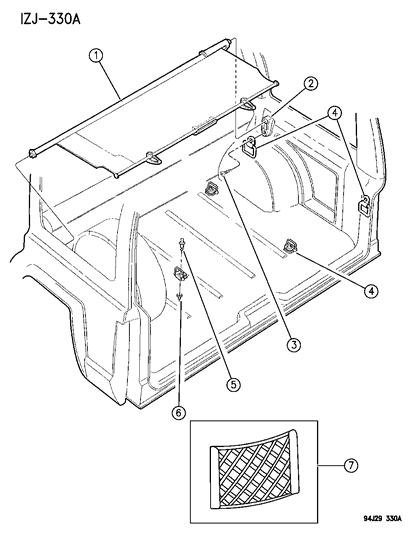 1996 Jeep Grand Cherokee Net-Cargo Diagram for 55216830