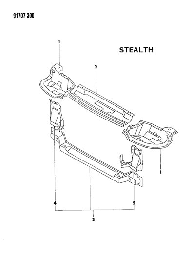 1991 Dodge Stealth Headlamp Support Diagram