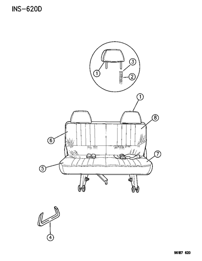 1996 Chrysler Town & Country Rear Seats Diagram 2