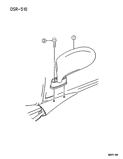 1993 Dodge Viper Outside Right/Left Sight Mirror Assembly Diagram for 4856052