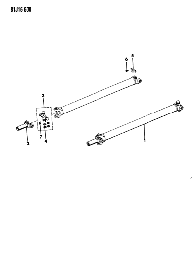 1986 Jeep Cherokee Rear Propeller Shaft Diagram 1