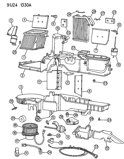 1993 Jeep Grand Wagoneer A/C Unit Diagram 2