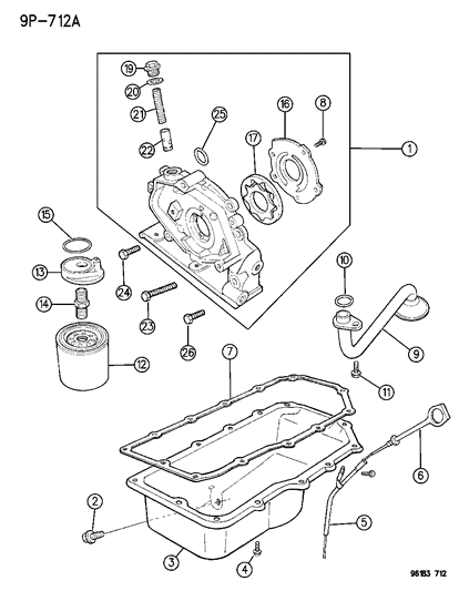 1996 Dodge Neon Engine Oiling Diagram 1
