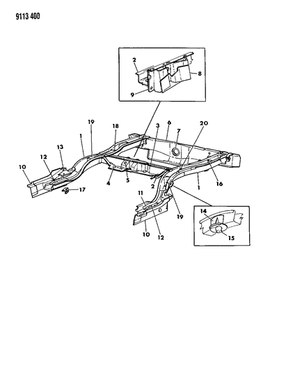 1989 Chrysler LeBaron Frame Rear Diagram