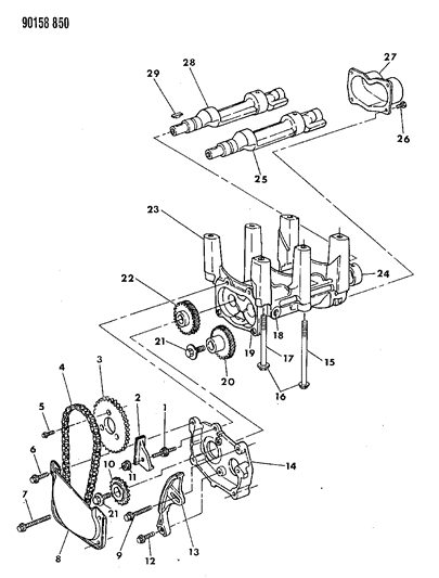 1990 Chrysler LeBaron GTC Balance Shafts Diagram 2