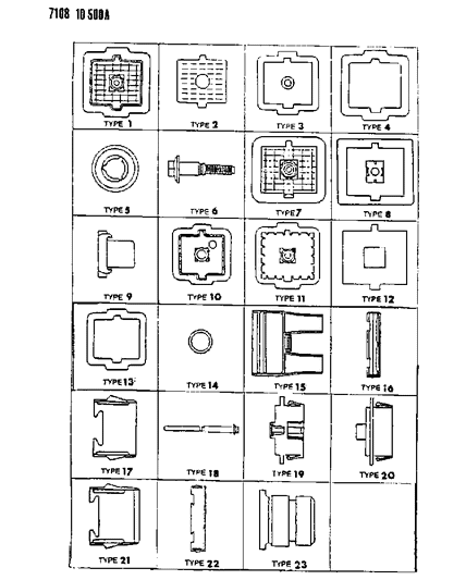 1987 Dodge Shadow Bulkhead Connectors & Components Diagram